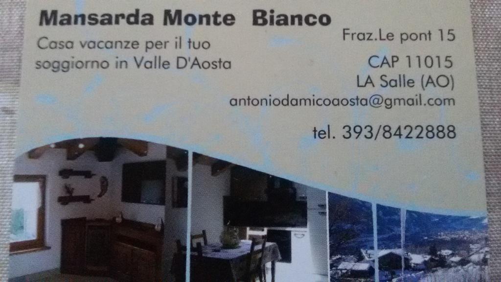 Апартаменты Mansarda Monte Bianco Ла-Саль Экстерьер фото